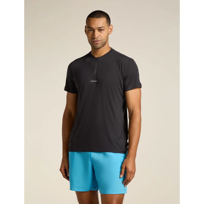 Tricou Icebreaker Merino Blend 125 Cool-Lite™ Speed SS Quarter Zip Black Icebreaker - 1
